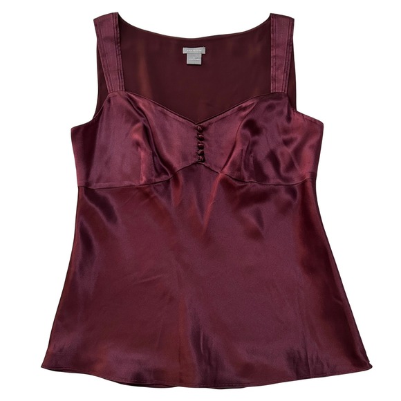 Ann Taylor Tops - Ann Taylor Camisole Top Womens 6 Burgundy Satin Poetcore Dark Romantic Coquette